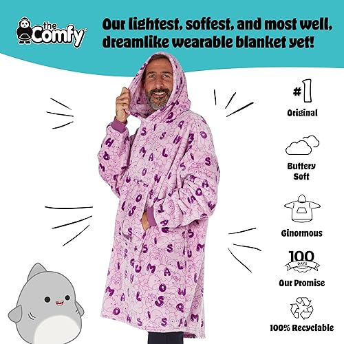 Miniatura 2 de THE COMFY Dream Squishmallows - Manta de microfibra ligera de gran tamaño, vista en Shark Tank, talla única (morado)