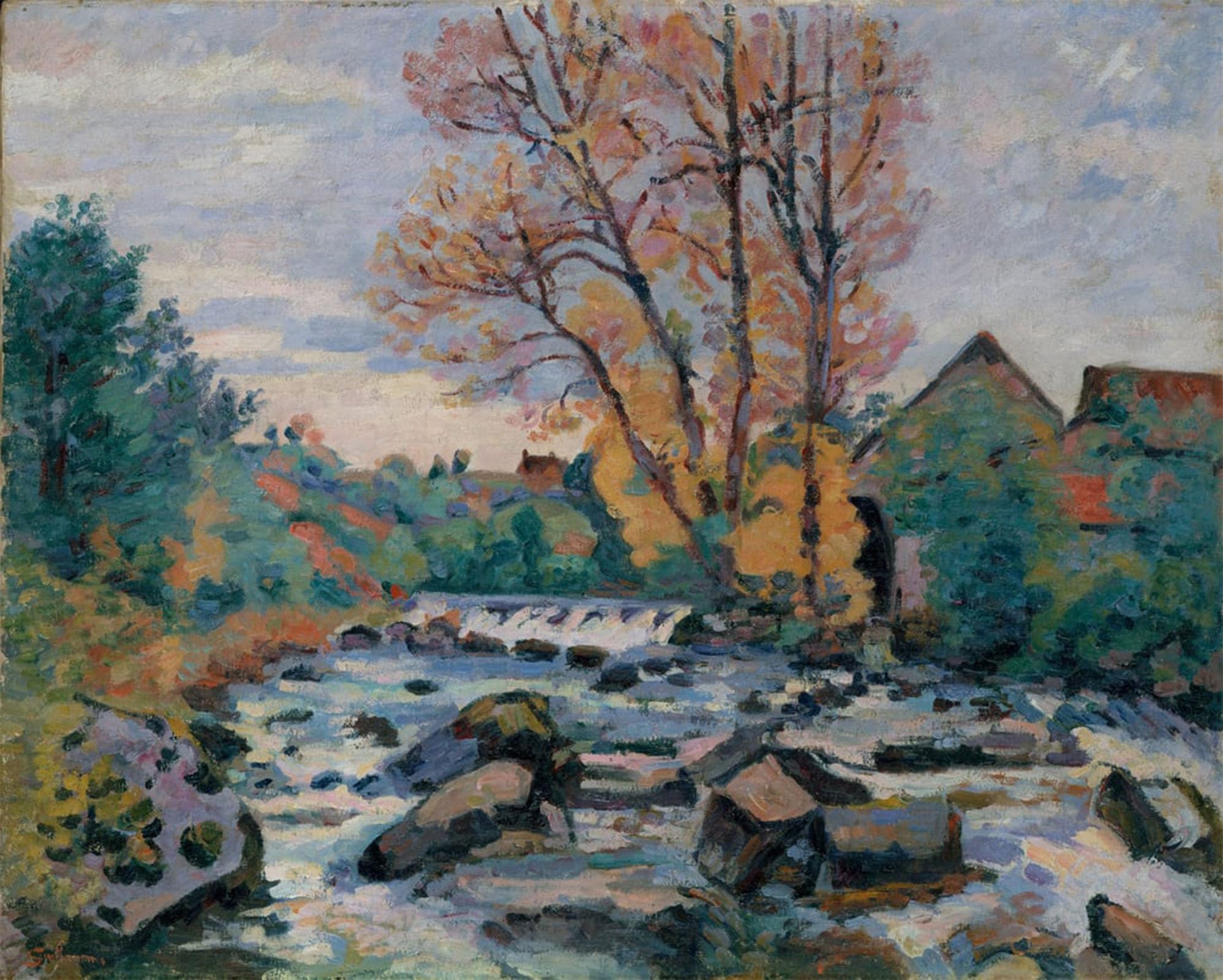 SERENDIPITP Vintage Picture Print on Canvas Wall Art Poster the Bouchardon Mill Crozant by Jean Baptiste Armand Guillaumin Artwork Print Poster for Wall Decor 60x90cm