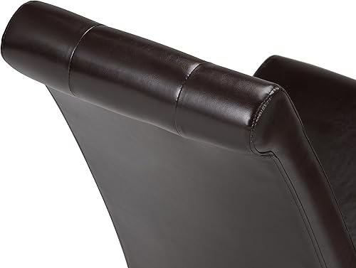 Miniatura 9 de SIMPLIHOME Cosmopolitan Parson - Silla de comedor (juego de 2), curtidor de piel sintética marrón y madera maciza, cuadrada, tapizada, para el