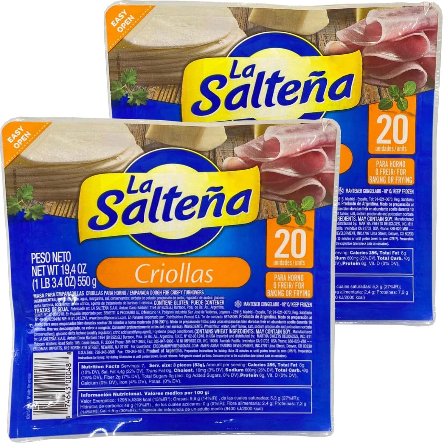 La Saltena Empanada Dough Disco para empanadas Criolla 19.4