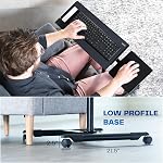 VIVO Black Mobile Keyboard Tray and Mouse Pad Cart, CART-KB1A | Freestanding, Ergonomic Typing Platform with Tilting Design and Height Adjustment