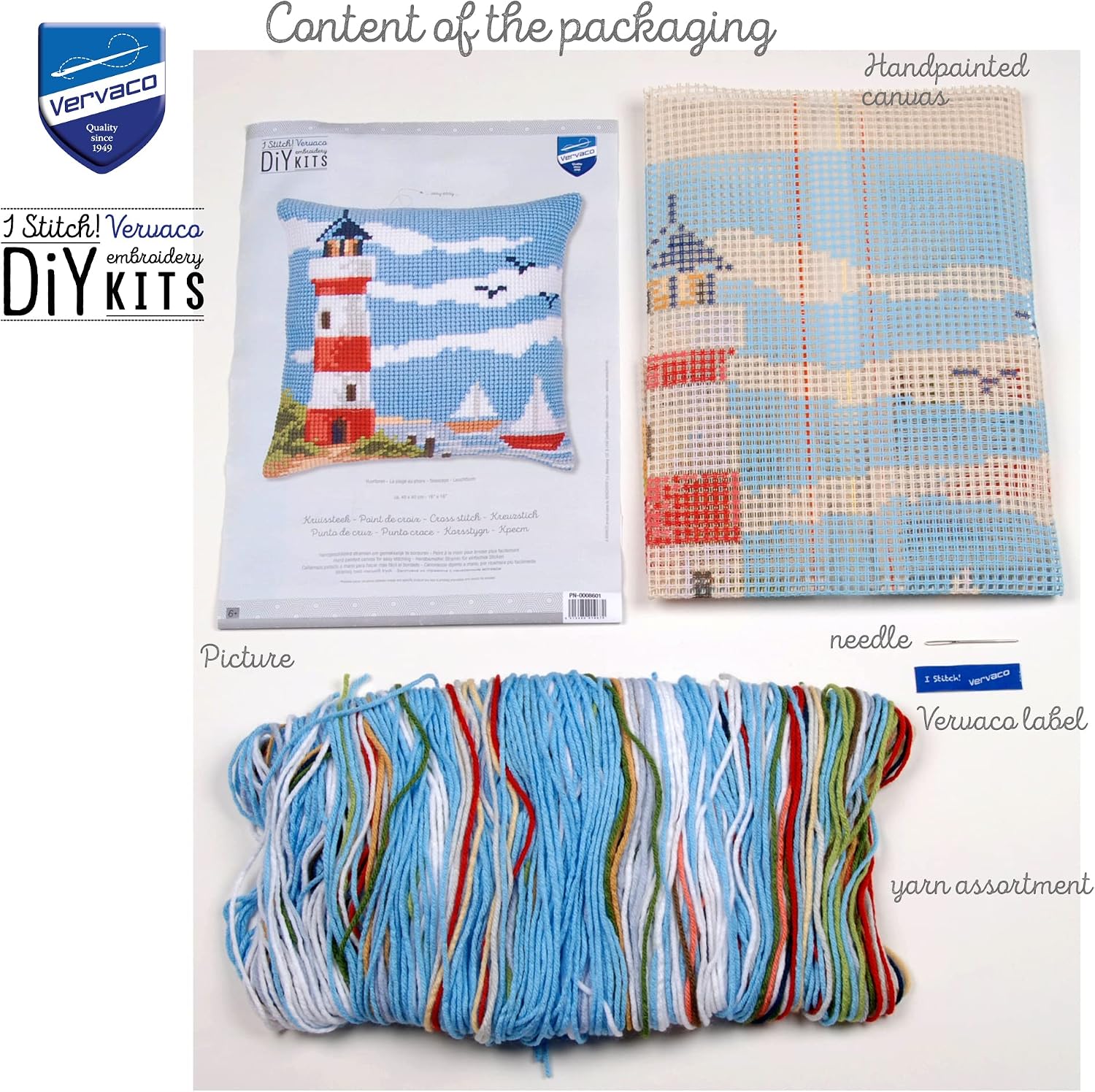 Vervaco Cross Stitch Cushion Kit Seascape 16" x 16"