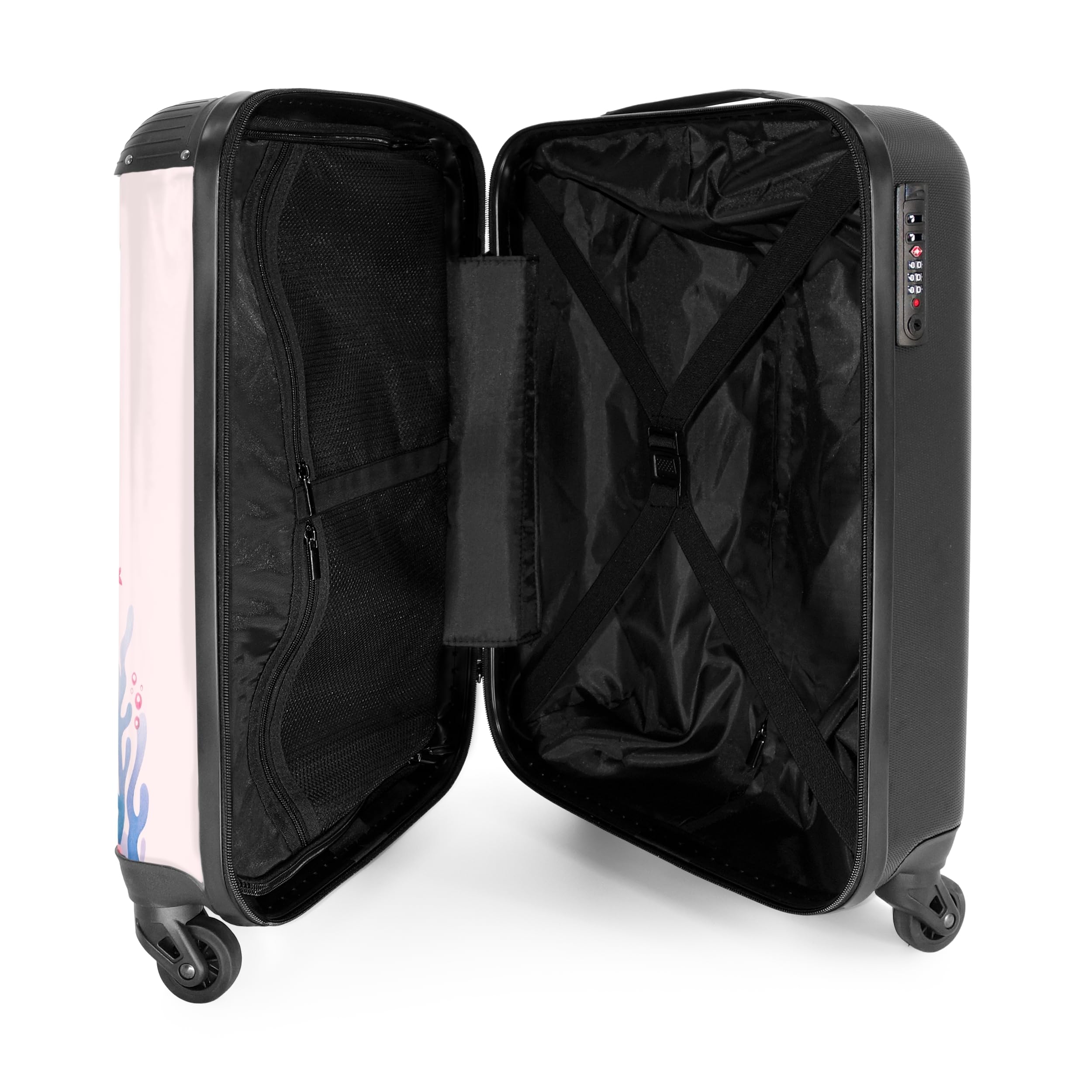 NoBoringSuitcases.com Valigia Bambini, Trolley Bambina, Valigia Per Bambini, Valigia Bambina, Trolley Bambina da Viaggio, Valigia Rosa, Valigia Personalizzabile, 55x40x20 cm (Sirena - Rosa)