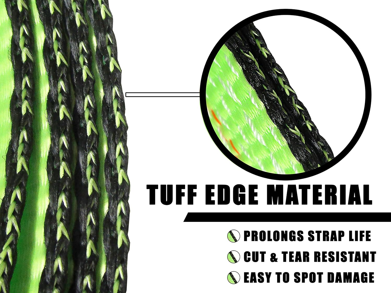 High Viz Green 2" x 8 FT Wheel Lift Lasso Tie Down Straps for Tow Dolly | Wheel Lift Truck Wrecker Car Hauler | Pack of Four