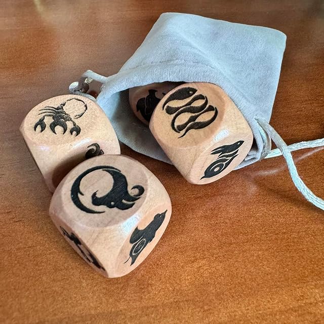 Foto 5 de 6 de 12 Constelaciones y 12 Dados de Animales del Zodiaco Chino, Dados de Madera de Astrología