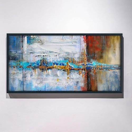 Miniatura 1 de yiijeah Lienzo abstracto grande para pared, decoración para sala de estar, dormitorio, imagen abstracta, blanco y gris, decoración moderna para el