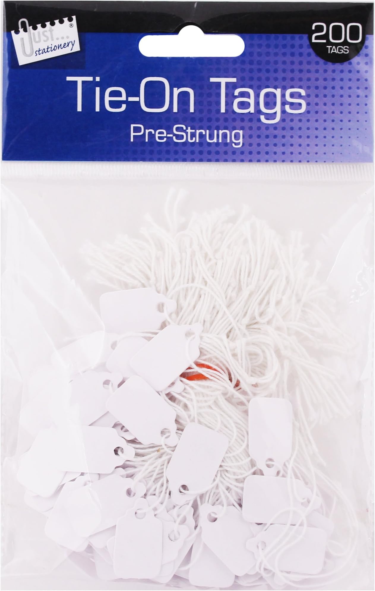 Just stationery 13 x 20 mm Pre Strung Tag (Pack of 200)