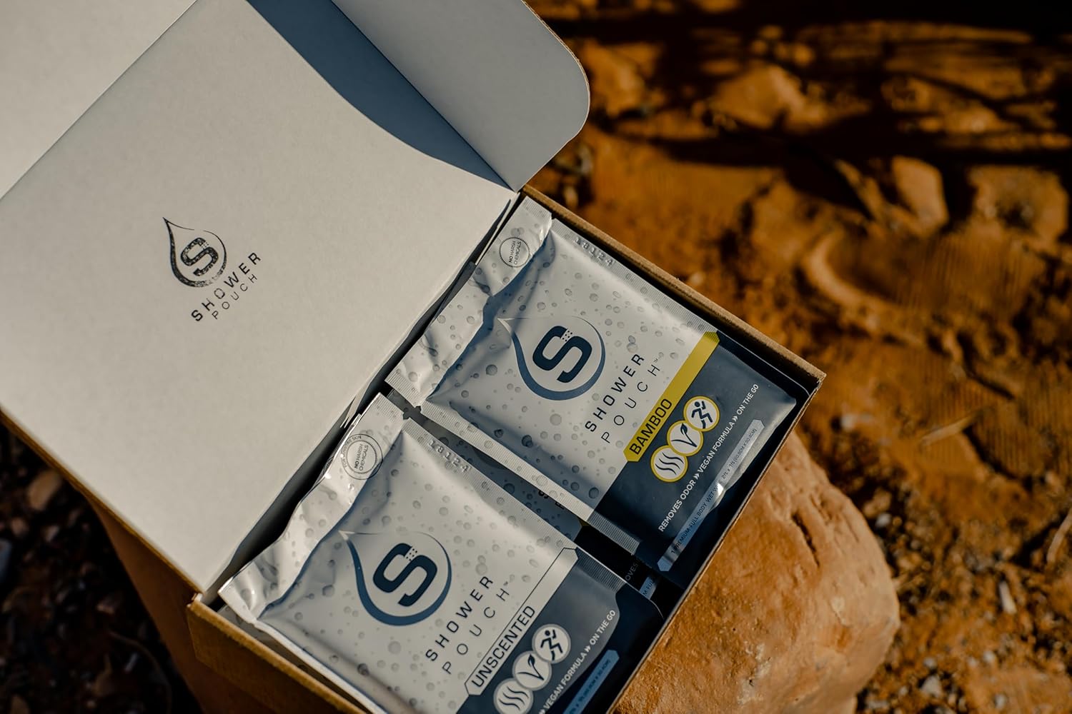 Shower Pouch XL (2' x 1') Heatable & Reusable Body Wipes (10 Pack) - Naturally Soothing Aloe & Hypoallergenic - Travel Size Full Body Wet Wipes - Variety (Unscented, Cucumber, Bamboo, Citrus)