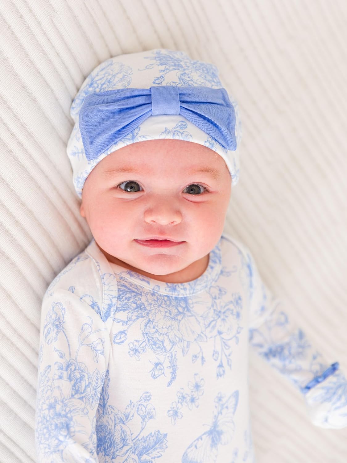 RuffleButts Baby Girls Ruffle Knotted Sleep Gown & Hat Set