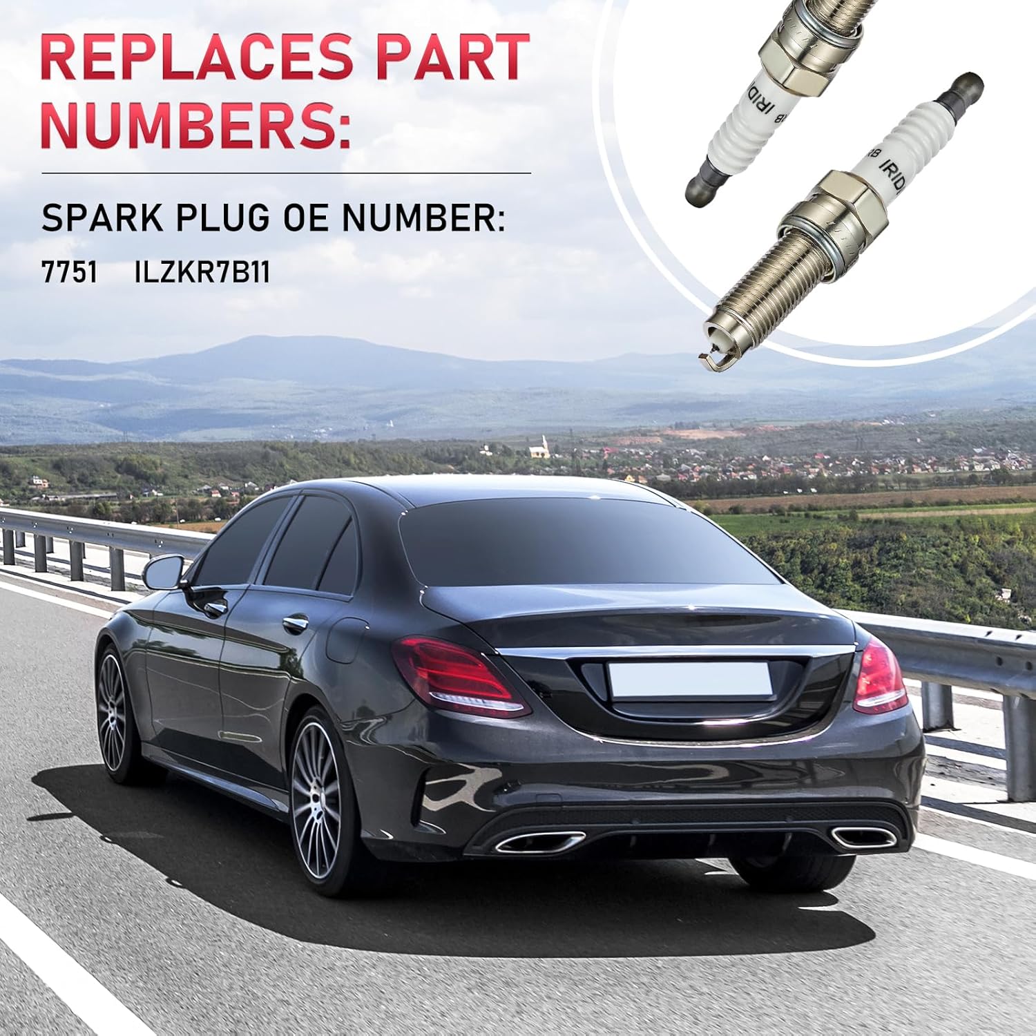 ILZKR7B11 Iridium Spark Plugs 6 Pack Compatible with Honda Accord Crosstour Ridgeline Pilot Odyssey MDX RDX TSX TL Pacifica Durango Cherokee 3.0L 3.5L 3.6L V6 Replaces 7751 Spark Plug