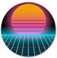 Vista 3 de DJ Synthwave 1980 Sun #2 - Almohadillas para raspar 1200 vinilos de 12 pulgadas, 2 alfombrillas para tocadiscos