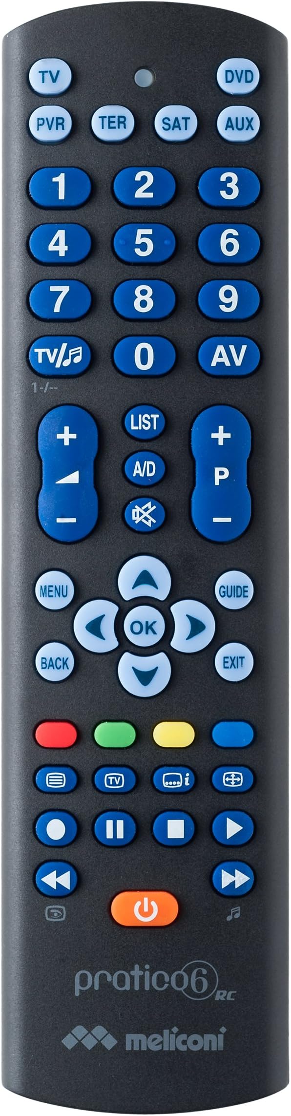Meliconi Pratico 6 RC Universal Remote Control 6In1 Works Up To 6 Devices