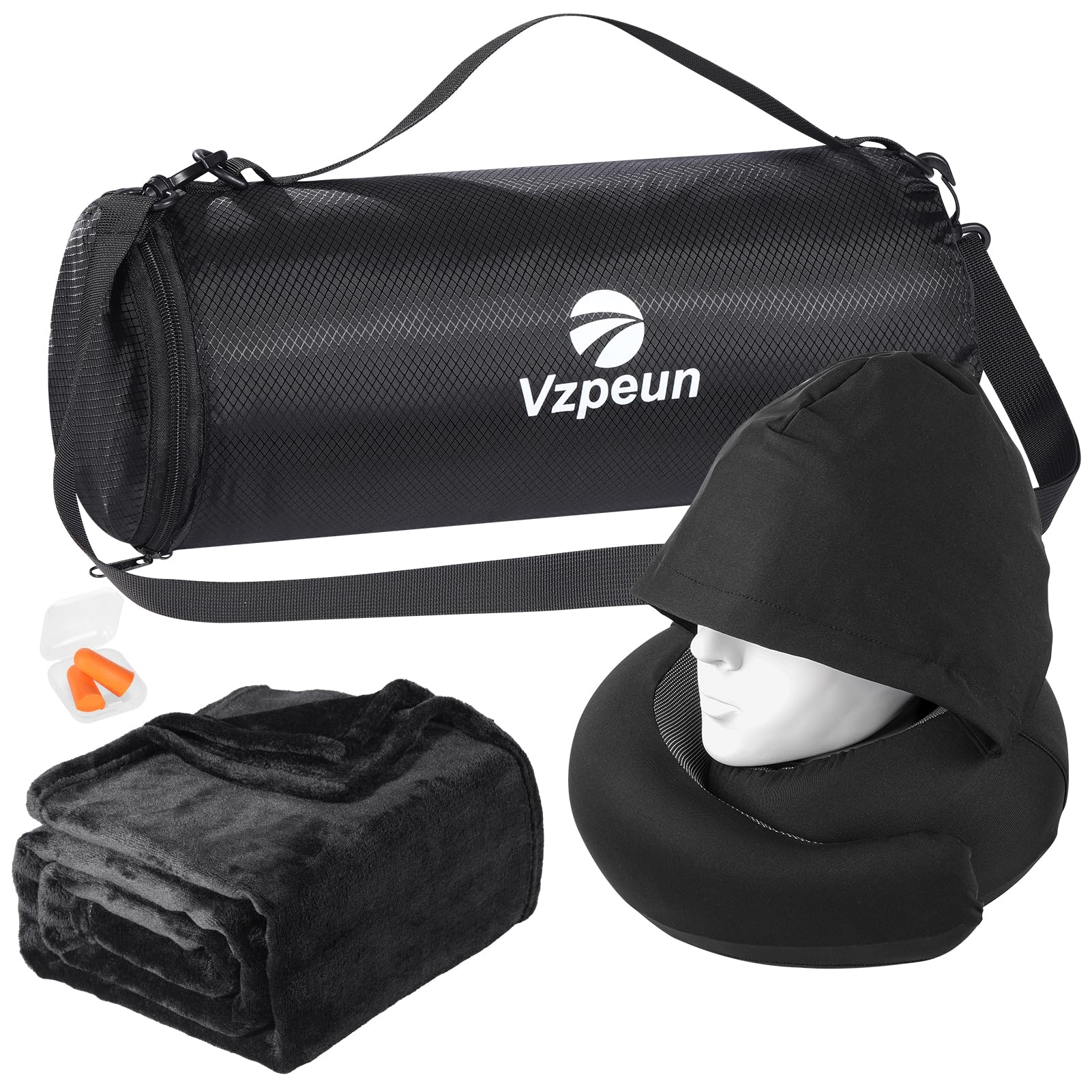 Amazon｜Vzpeun トラベルピローブランケットセット - フード付きネック
