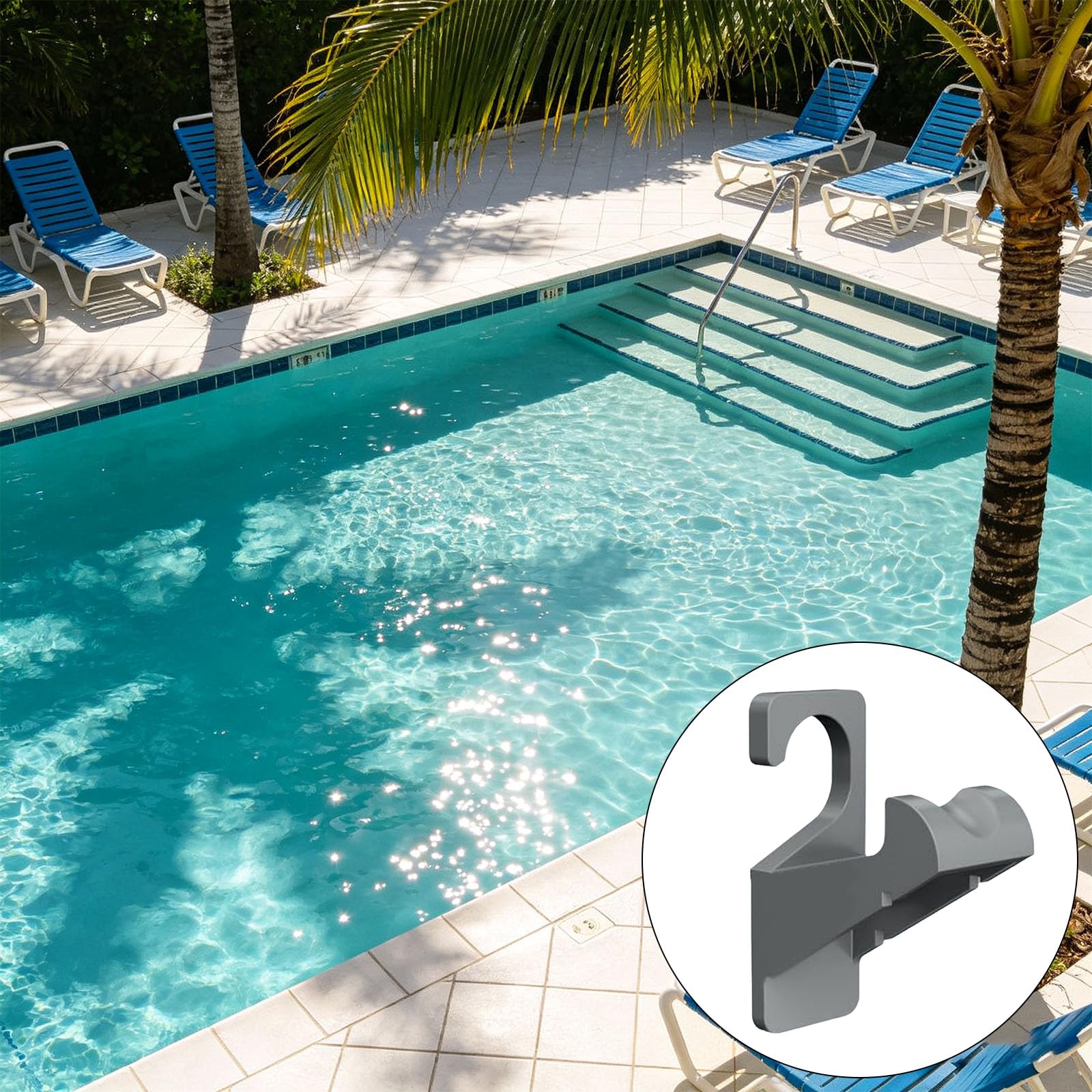 Support de tuyau de piscine peu encombrant pour différents types de