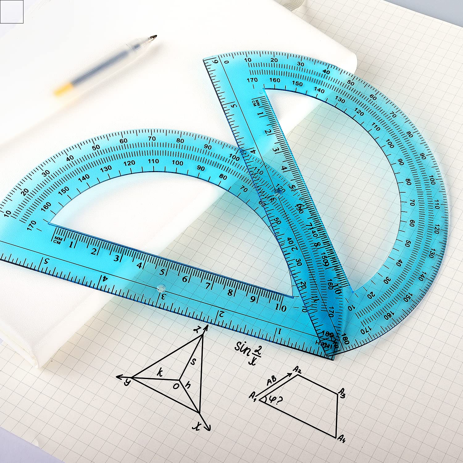 Snapklik.com : ZZTX 3 Pack Plastic Protractor 6 Inches Math Protractors ...