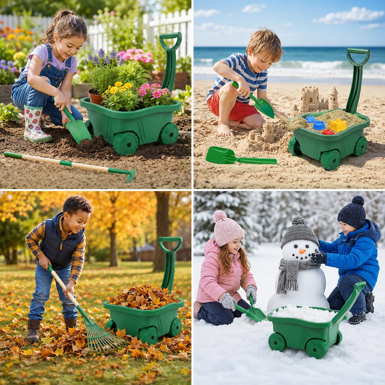 Carretilla Jardin para Niños - 11pcs Exterior Herramientas,3 Años