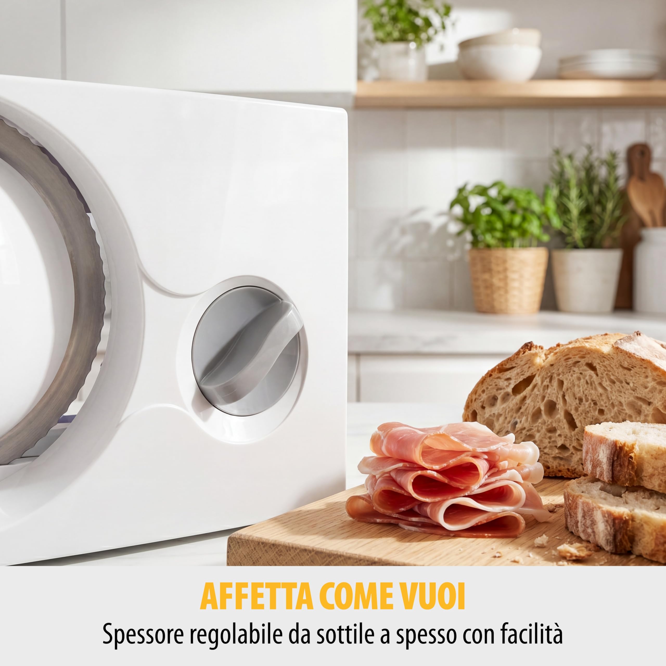 Tristar EM-2098 - Affettatrice multiuso con lama in acciaio inox da 170 mm, 150 W, spessore disco regolabile