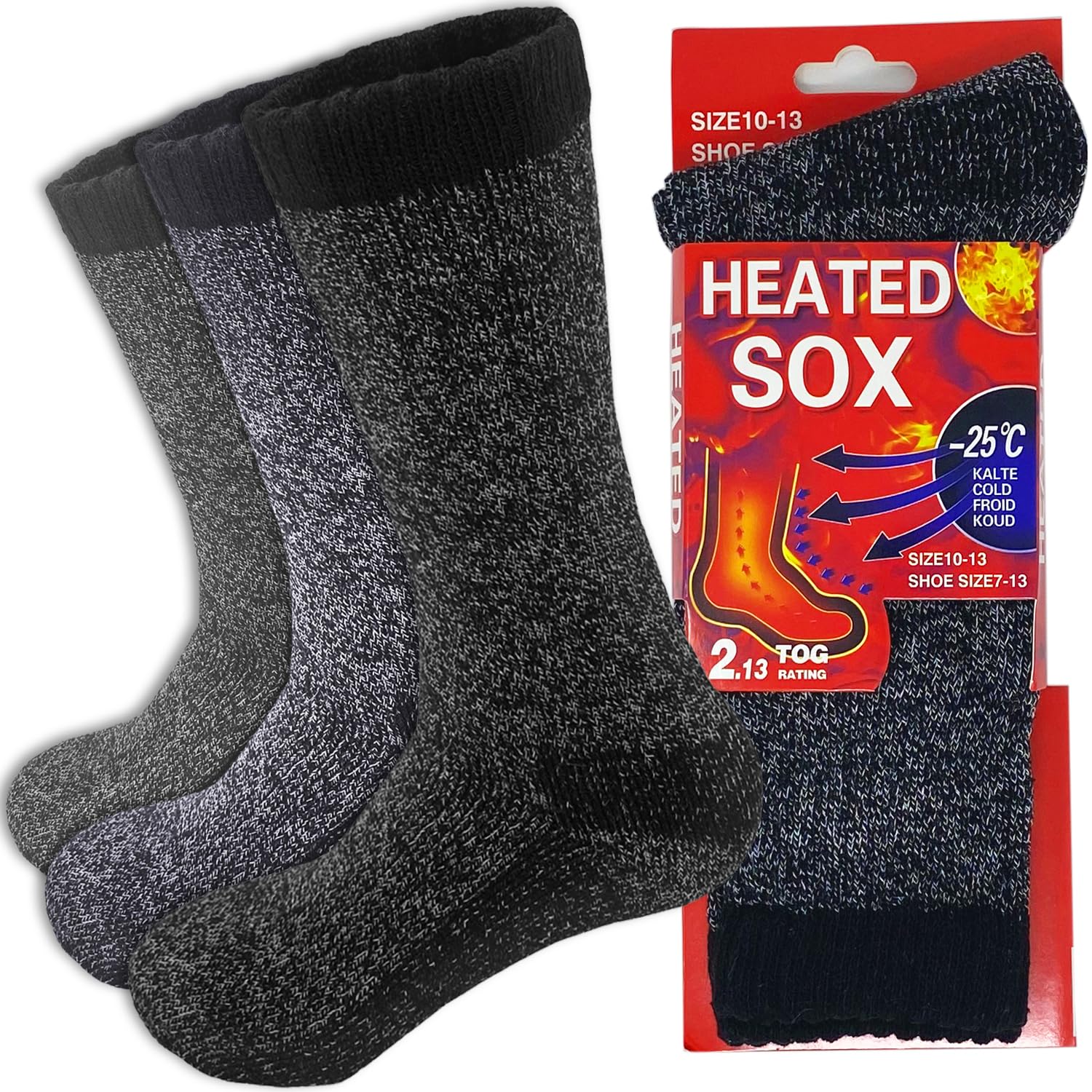 Men Winter Socks Thick Thermal Insulated Boots Heated Sox For Cold Weather Outdoor Activities