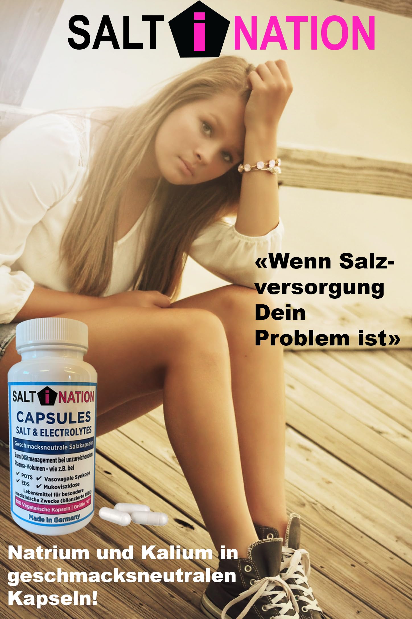 100 Salz- und Elektrolytkapseln mit Natrium und Kalium zur bilanzierten Diät