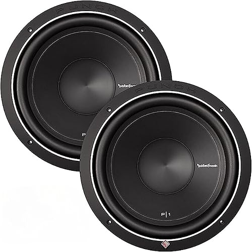 2) ROCKFORD FOSGATE P1S4-12 12 "1000 vatios 4-Ohm subwoofers de audio para coche subwoofers subwoofers P1S412