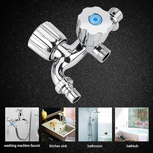 Miniatura 8 de Grifo de agua con doble caño, grifos de cocina, lavabo, lavabo, mezclador de refrigerador, grifo mezclador de plástico galvanizado, grifo de agua