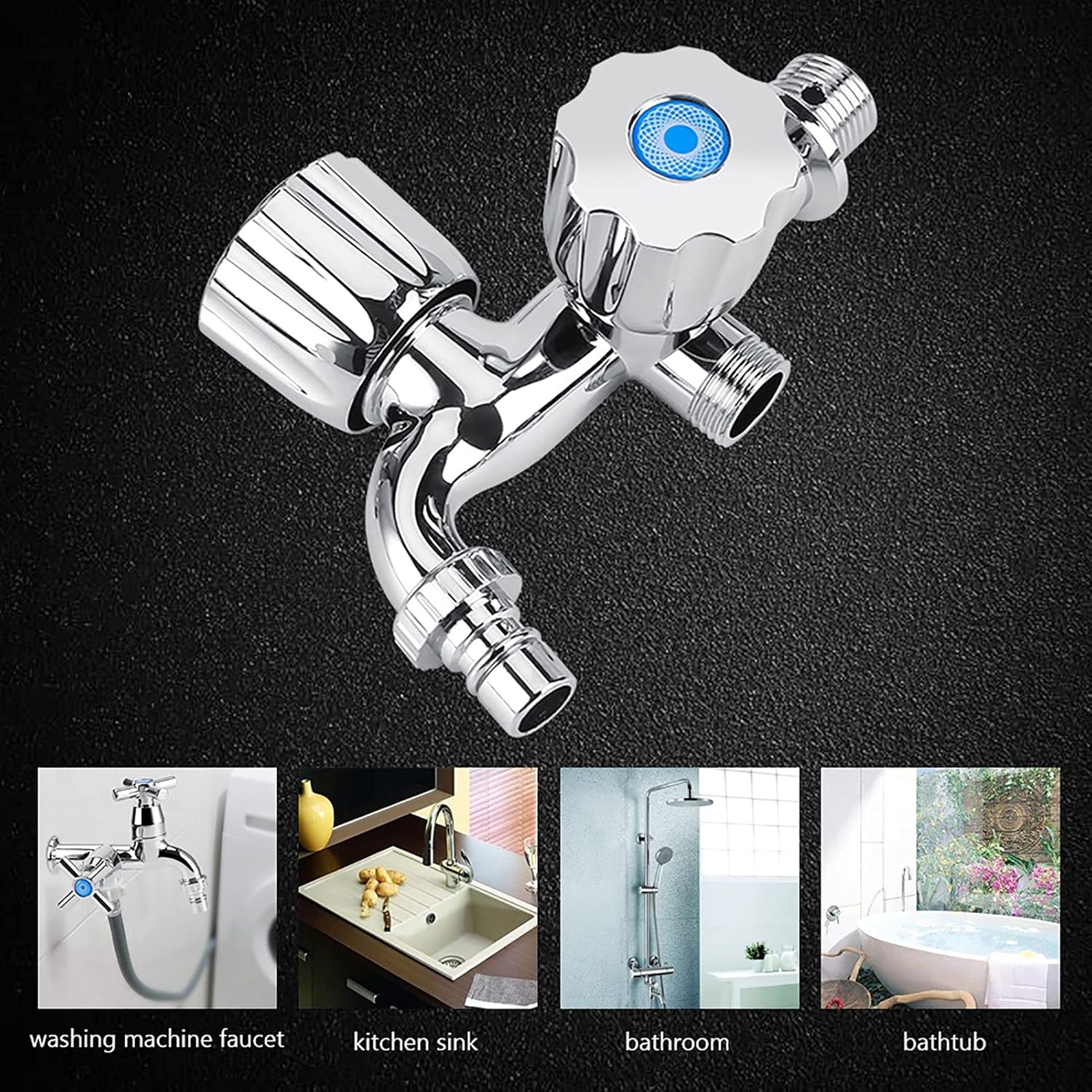 G1 2 Double Spout Bathroom Sink Faucet Electroplating Plastic Washing Machine Cold Water Faucet Kitchen Sink Basin Water
