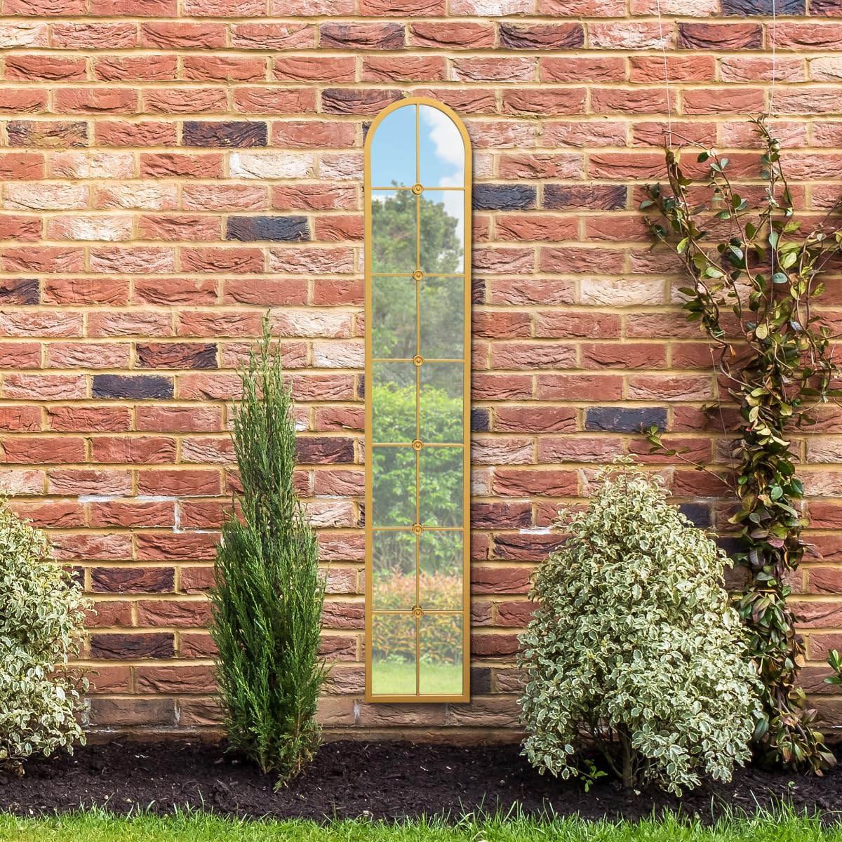 Mirroroutlet The Arcus Gold Arched Leaner Garden Wall Mirror 170Cm X 30Cm from B&Q