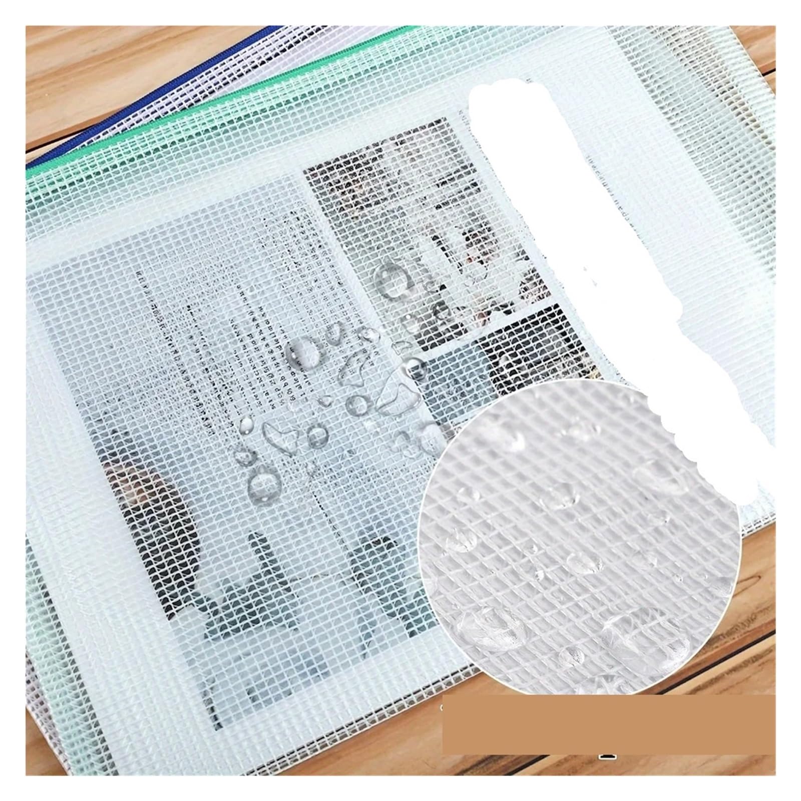 24 Stück A4 A3 Reißverschlusstaschen Dokumententasche aus mehrfarbigem transparentem PVC
