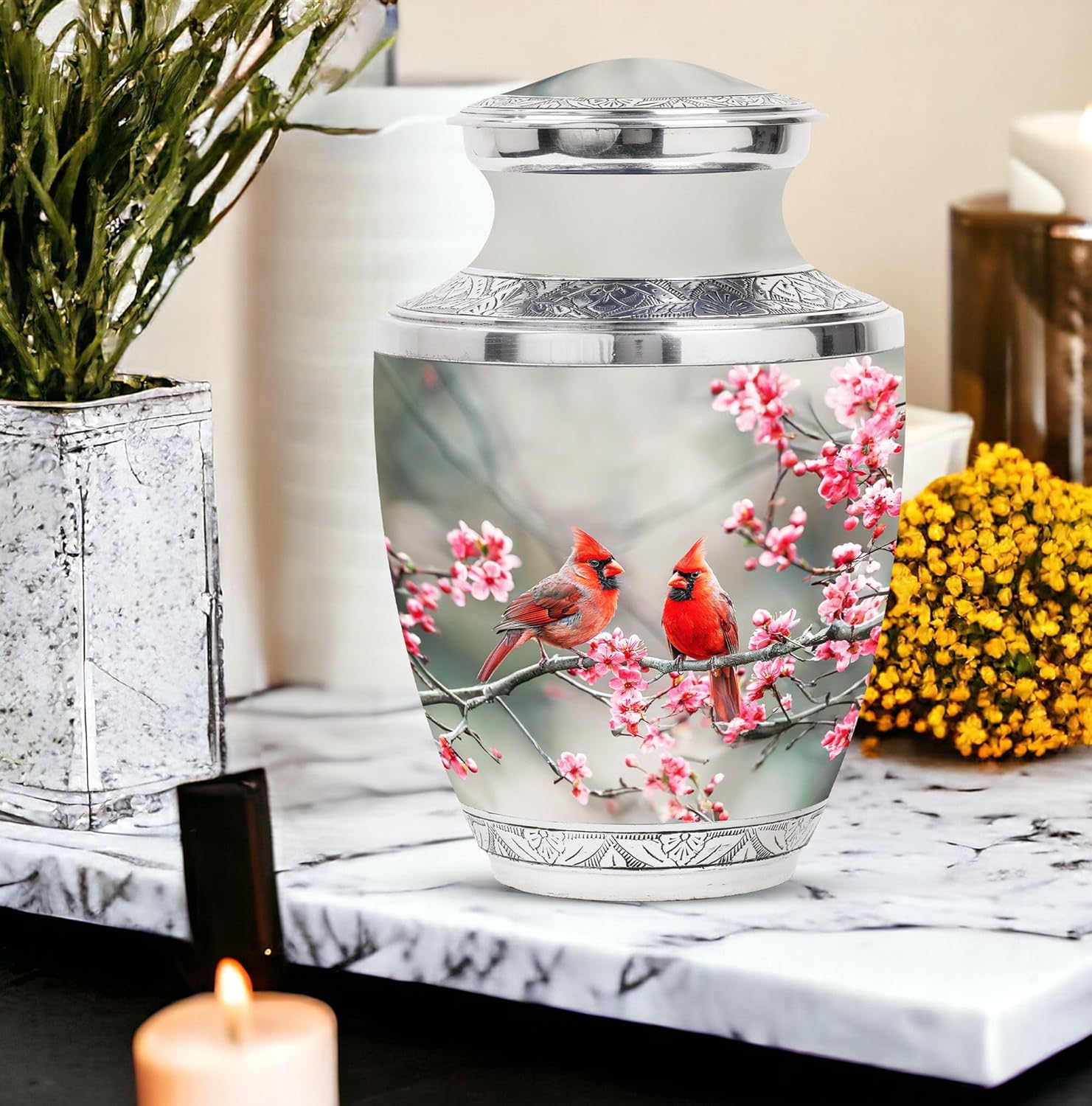 Cardinal Bird Urn - Cremation Urn Human Ashes - Cremains Containers - Cremains Containers - Urns for Human Ashes Adult Male Dad (10 inch Pack of 1)