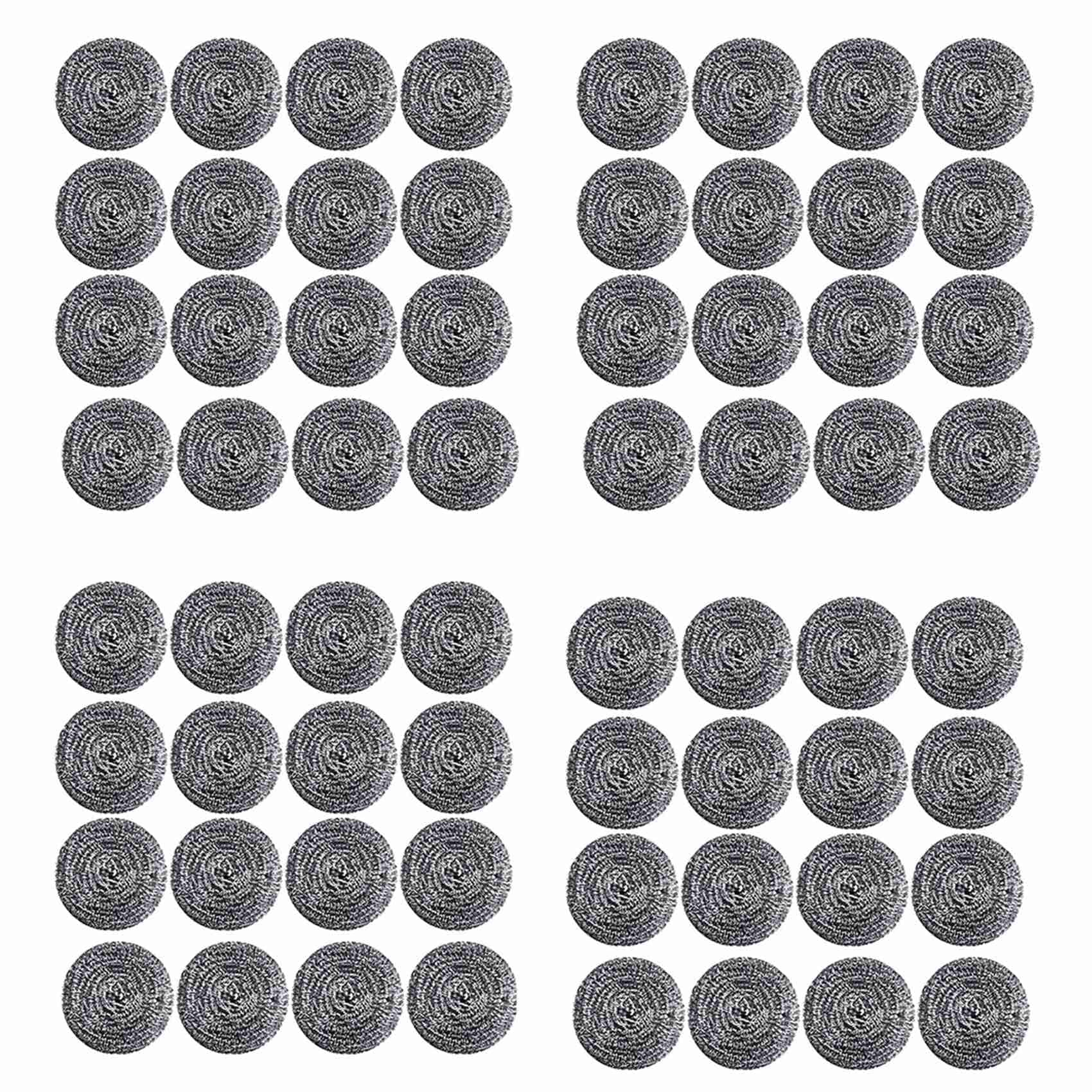Hndhbfgrt 64 PCS Stainless Steel Sponges Scrubbers, Utensil Scrubber Scouring Pads Ball for Removing Rust Dirty Cookware Cleaner