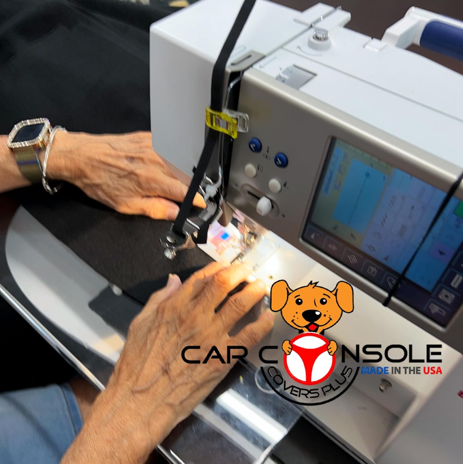 Car Console Covers Plus fits GMC Terrain 2010-2017 Neoprene Center Armrest Cover for Center Console Lid Made in USA Black