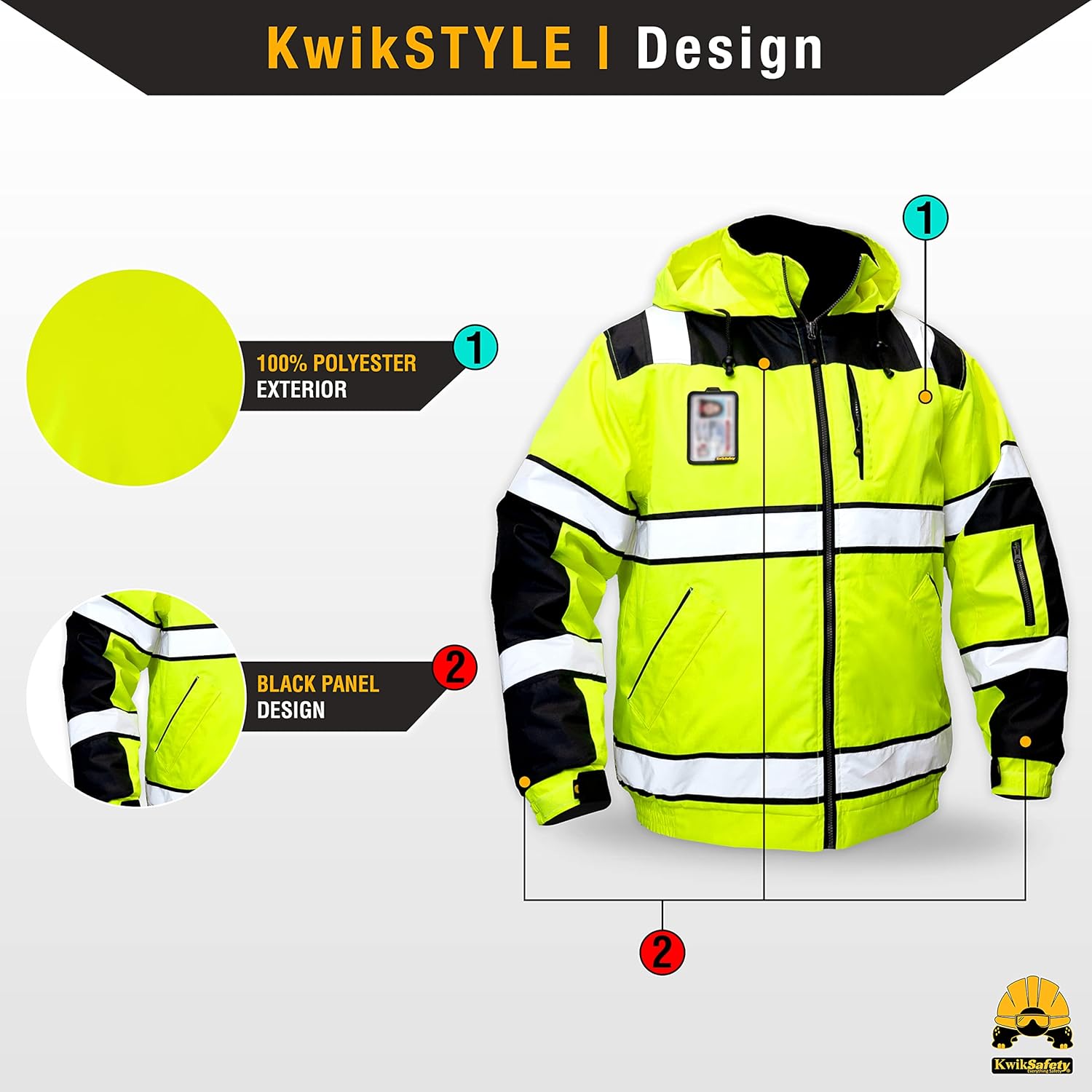 Greatest Product KwikSafety (Charlotte, NC) ENFORCER Bomber Safety Jacket (DETACHABLE ID Pocket) Class 3 Hi Visibility Water Resistant ANSI OSHA Reflective Hoodie Warm Winter Construction Gear Men | Yellow 3XL Review KwikSafety (Charlotte, NC) ENFORCER Bomber Safety Jacket (DETACHABLE ID Pocket) Class 3 Hi Visibility Water Resistant ANSI OSHA Reflective Hoodie Warm Winter Construction Gear Men | Yellow 3XL