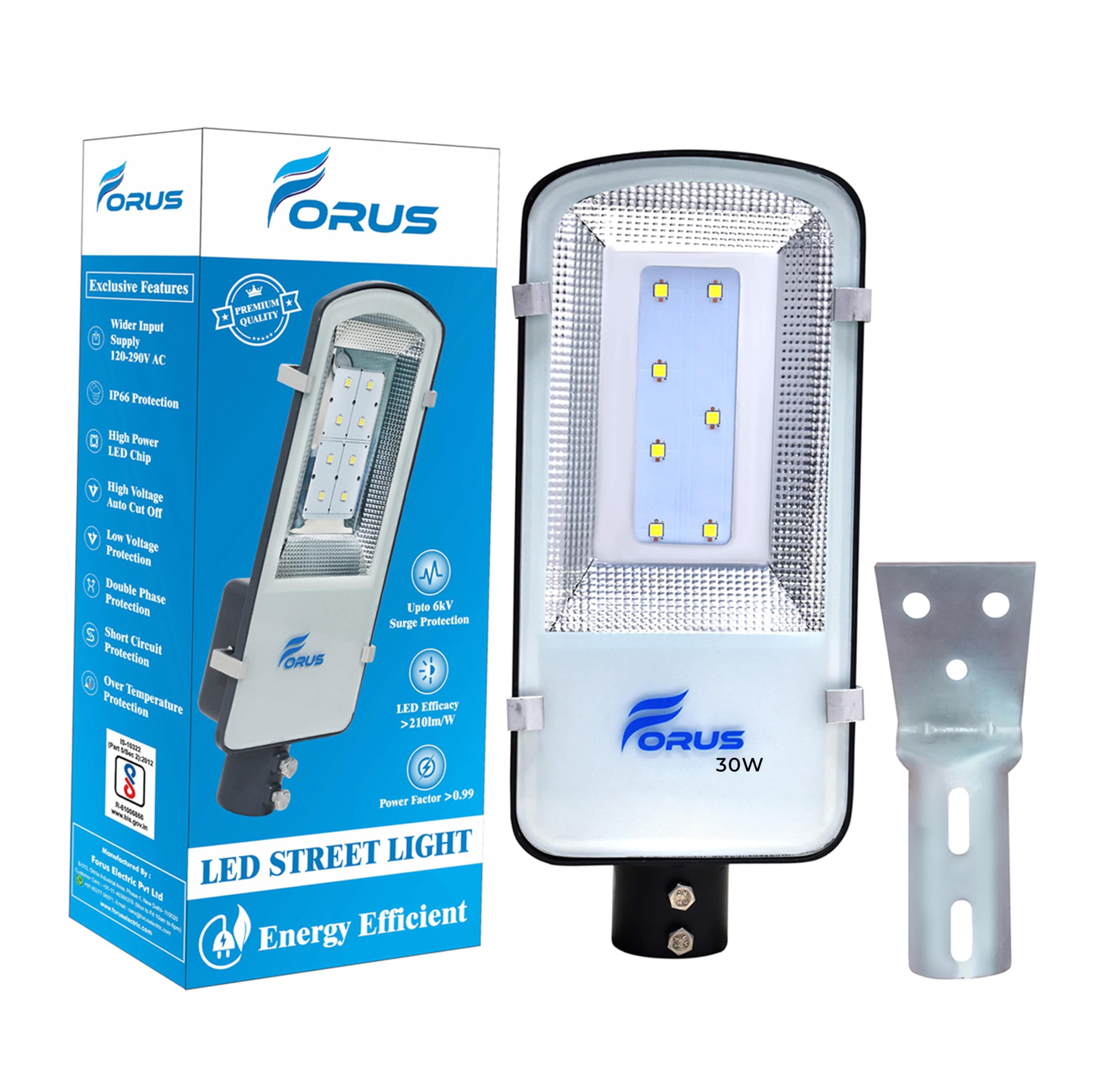 Forus LED Street Light 30W Waterproof (with Clamp) 10 Years Warranty, Cool White Excellent Quality Street Light 30 Watt LED for Home, Street Lights Outdoor, Street Lamp, LED Street 1Pc (B0CFVLVNB9) Amazon Price History, Amazon Price Tracker