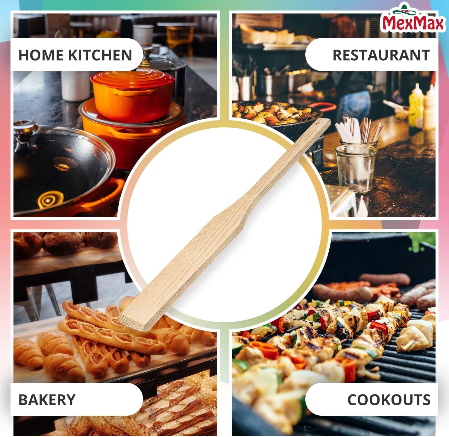 CHAMPS Wooden Stirring Paddle For Cooking – Extra Long Wooden Spoon for Cooking Large Stock Pots & Crawfish Paddle - 24 inches