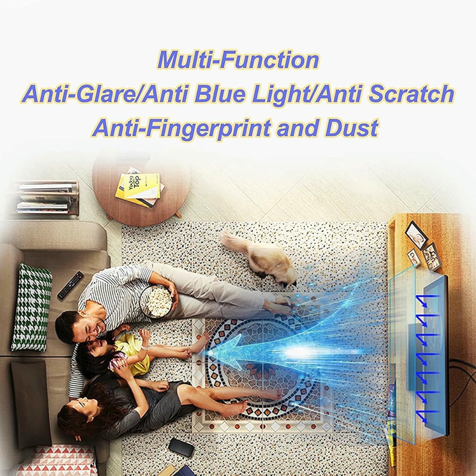 protezione per schermo TV, Pannello proteggi schermo da 50 pollici anti luce blu/smerigliato