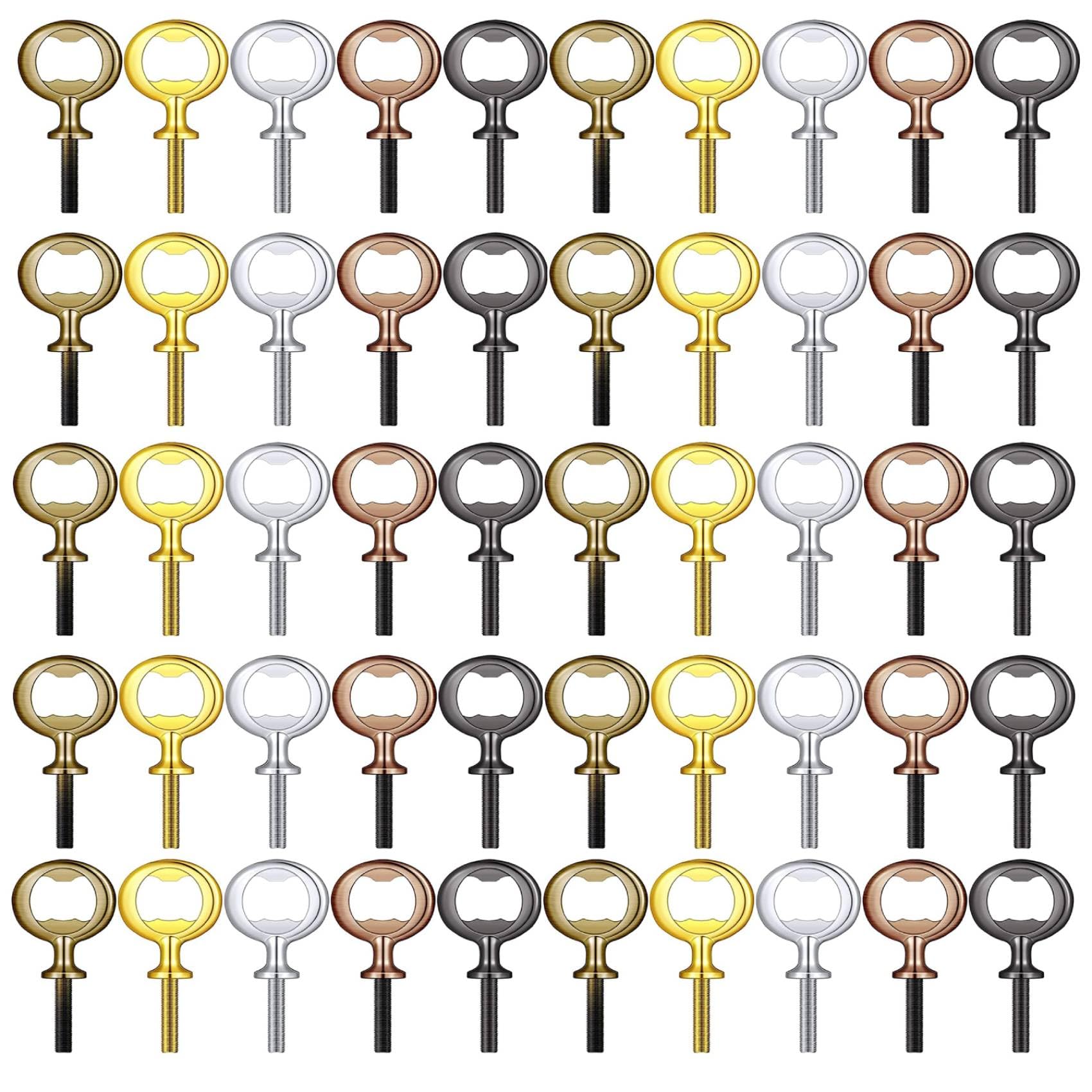 Nizeami Women's Photo Color 50Pcs Metal Bottle Opener Blanks Stainless Steel Bottle Opener Inserts Kit Threaded Beer Opener Hardware