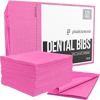 3-Ply 13" x 18" Tattoo Piercing Disposable Waterproof Patient Bibs (125 Pack) (Fuchsia) Price In India