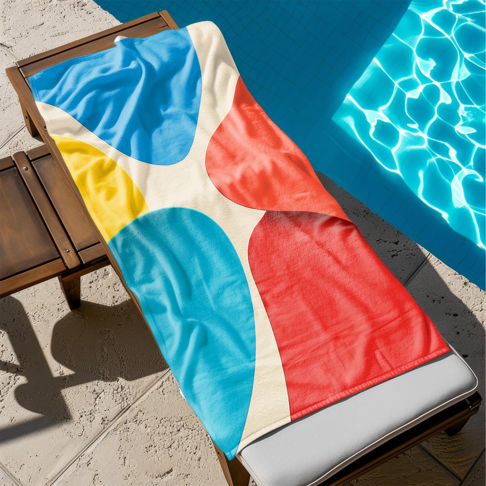 Générique Serviette Microfibre Plage Modèle Rouge Bleu