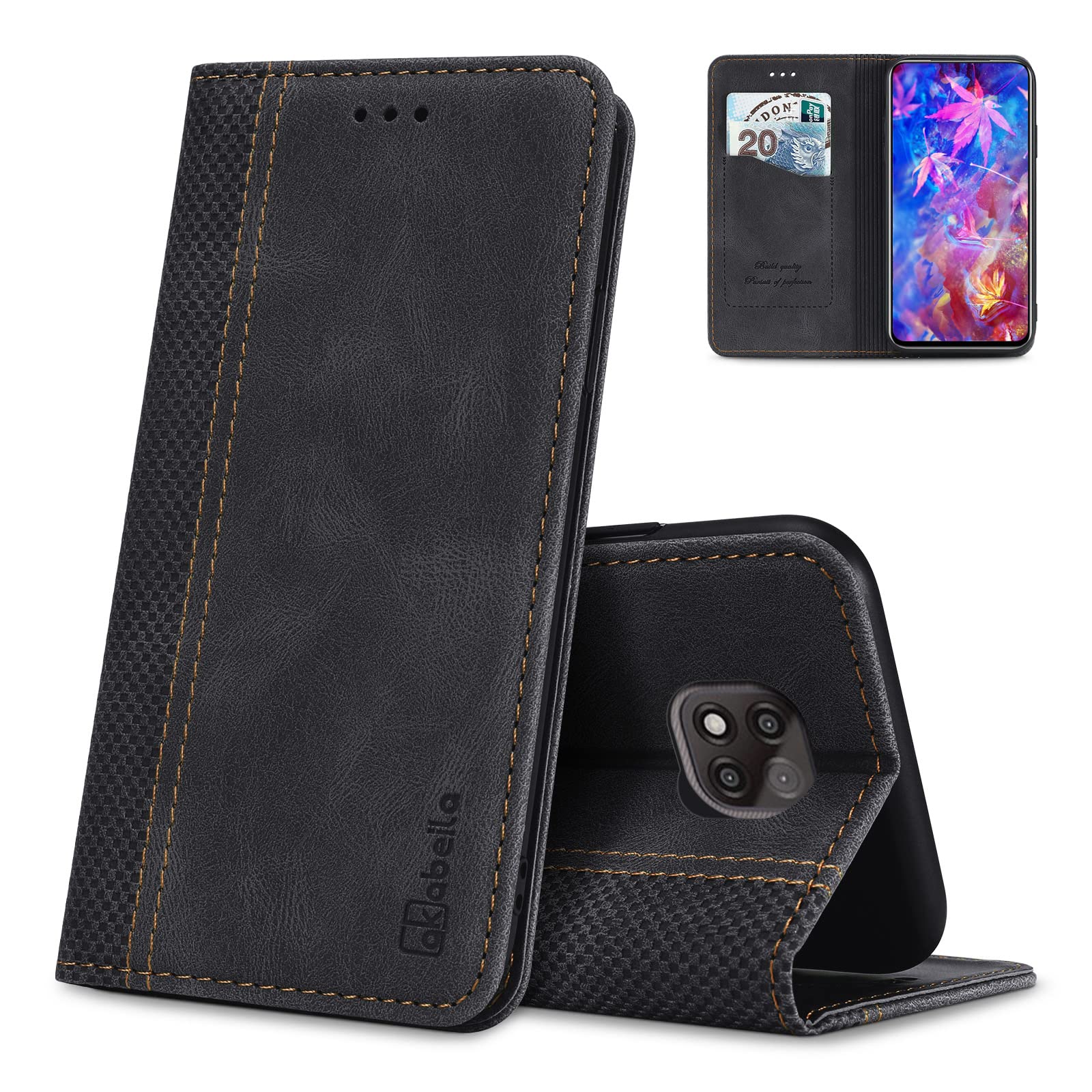 AKABEILA Leder Flip Case Für Motorola Moto Edge 30 Neo – Mit Ständer, Kartenfach & Magnetverschluss