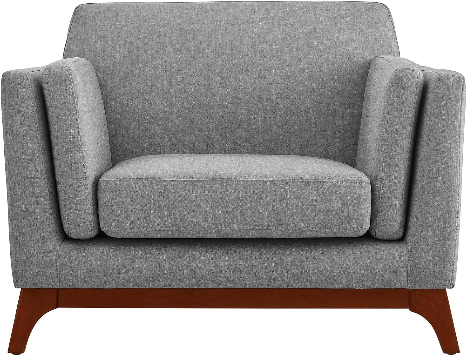 Modway Chance Mid-Century Modern Upholstered Fabric Accent Lounge Arm Chair In Gray