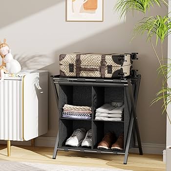 TheArth ざぁーす　床上手　炭カラー　ヌルテカ　収納袋付き Amazon.com: Huhote Luggage Rack for Guest Room, Set of 2