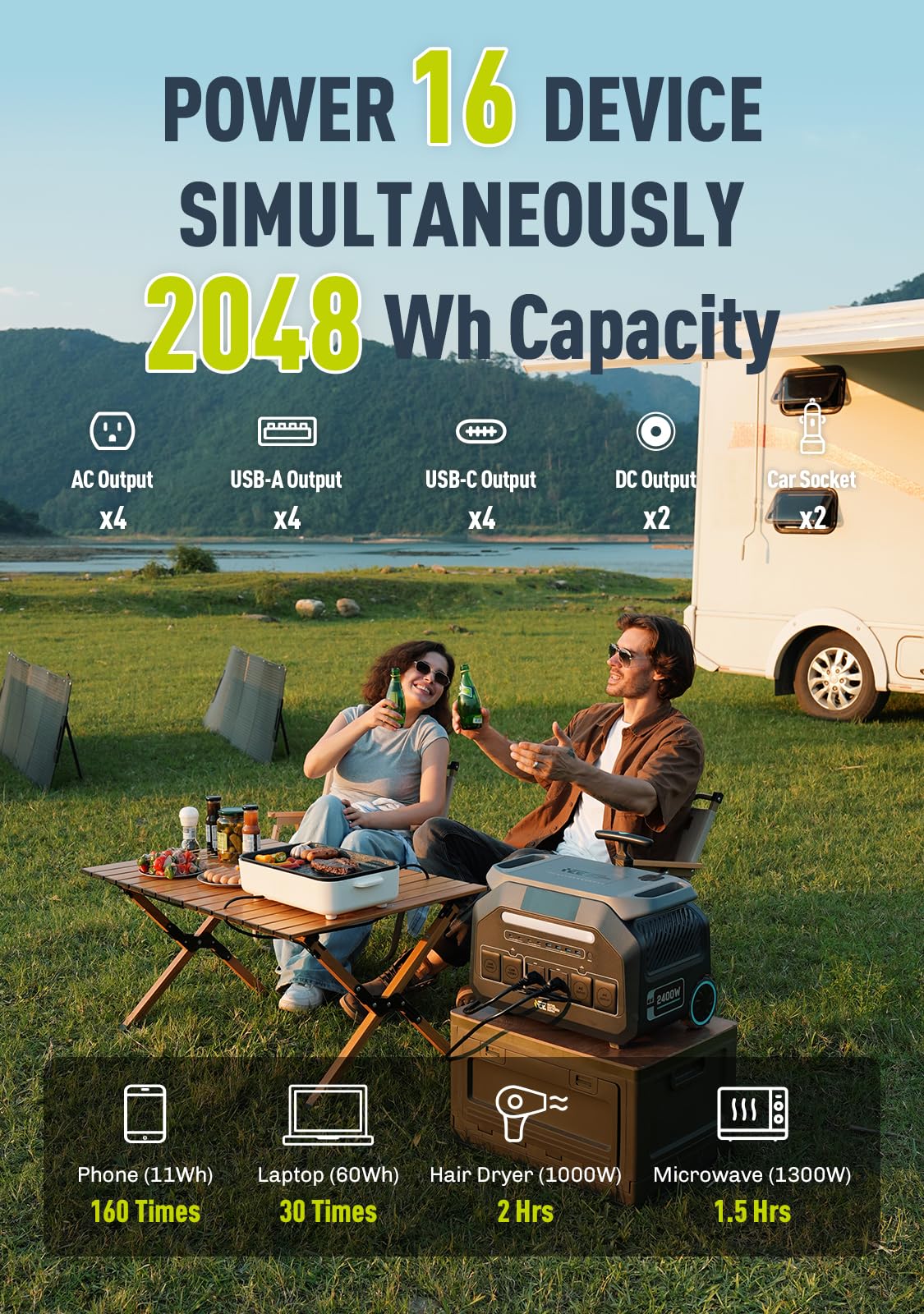 IEETek P800 - Estación de alimentación portátil, batería LiFePO4 de 512 Wh, 800 W (1600 W de potencia máxima), toma de corriente de CA, 1 hora de carga rápida, generador solar de litio, para el hogar