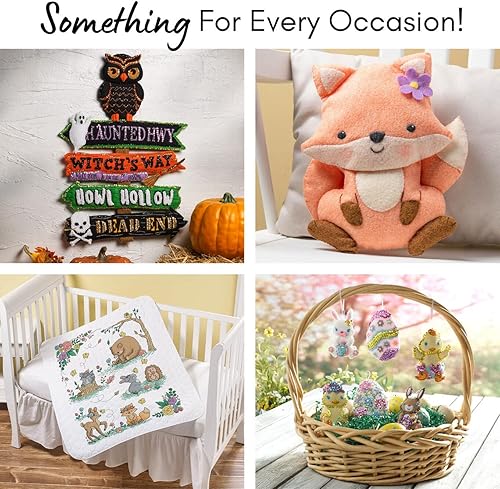 Miniatura 5 de Bucilla 89578E - Kit de 6 piezas para hacer adornos de fieltro, desfile de capó de Pascua, perfecto para manualidades y manualidades