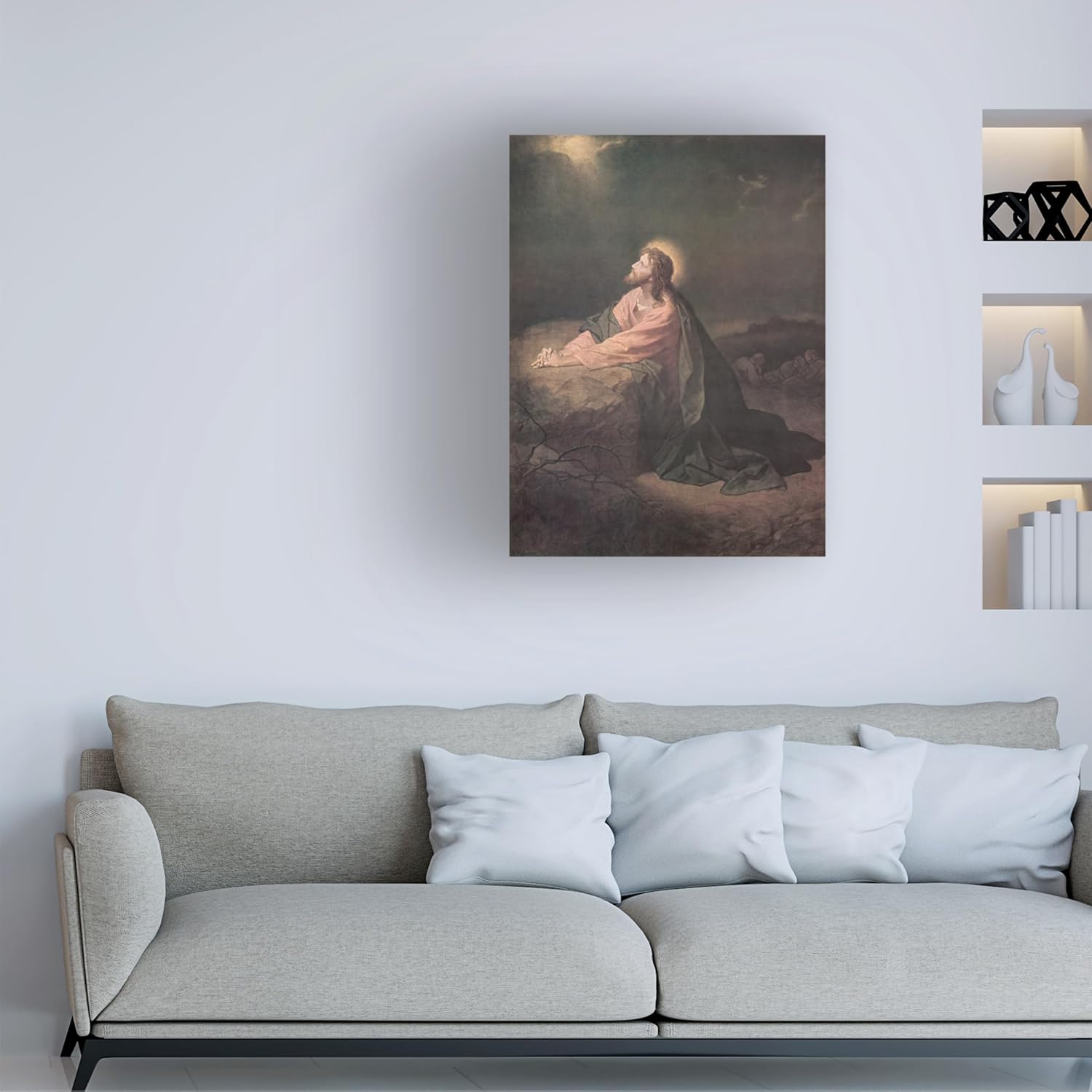 Wrapped Canvas Wall Art - Heinrich Hofmann 'Christ at Thirty-Three' Wall Art for Living Room, Bedroom, or Office Décor - 14x19