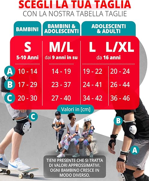 SKATEWIZ Set Protezioni Skateboard Bambini - Smash - Protezioni Roller Skate [Set di 6] - Gomitiere Roller e Ginocchiere Skating con Protezione per i Polsi per Bambino - 5