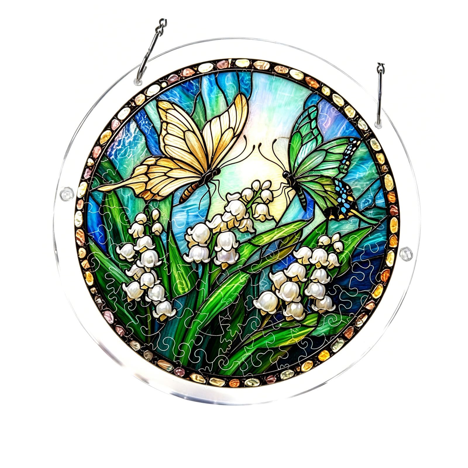 Hsyzygian Puzzle Hanging Decoration Decorative Sun Catchers Ornament for Window and Childrens Room Early Childhood Education Toy