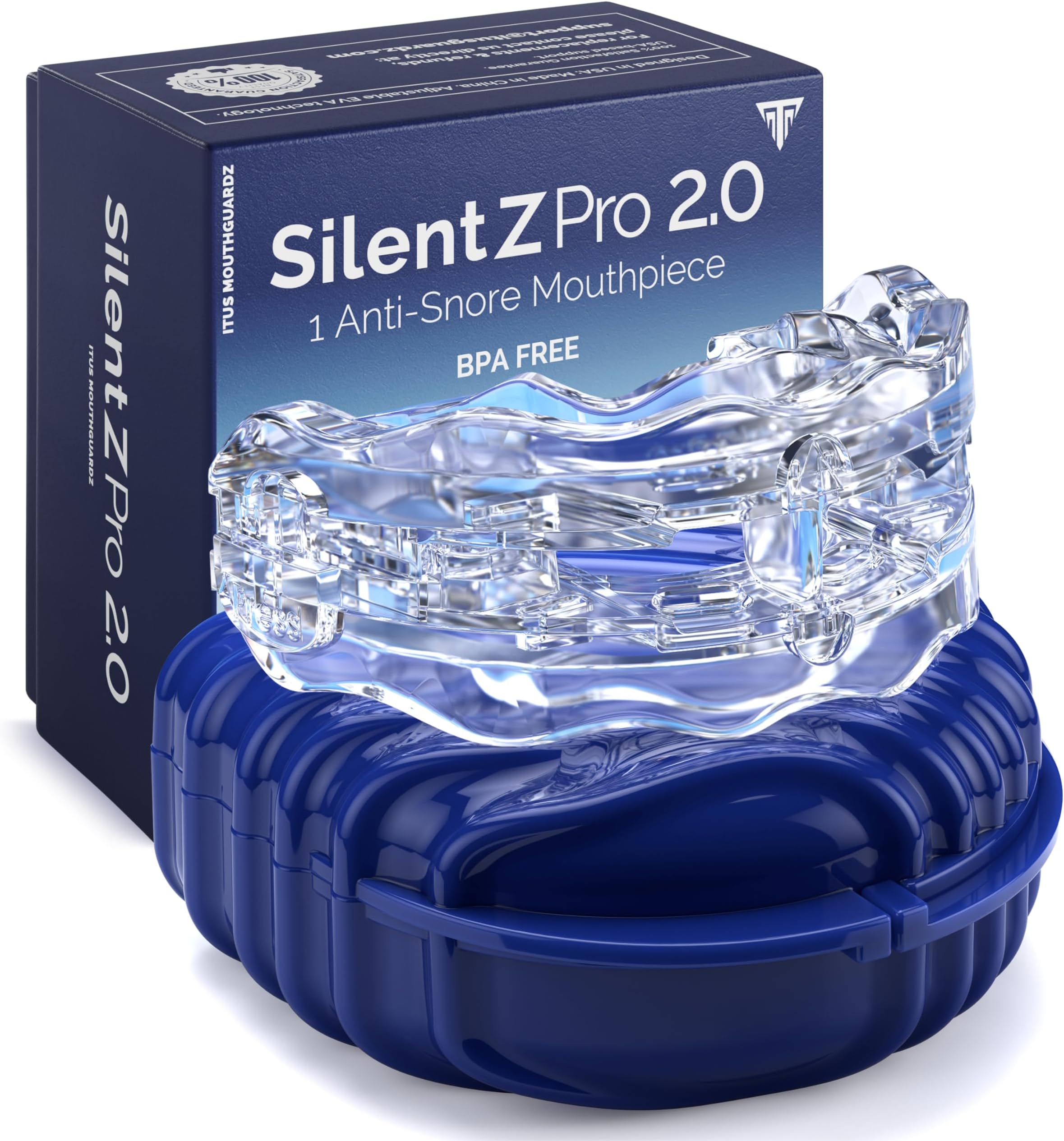 Silentzpro 2.0 - Anti Snoring Mouthpiece Fully Adjustable Mouth Guard For Professional Patented Snore Guard, & Grinding Solution