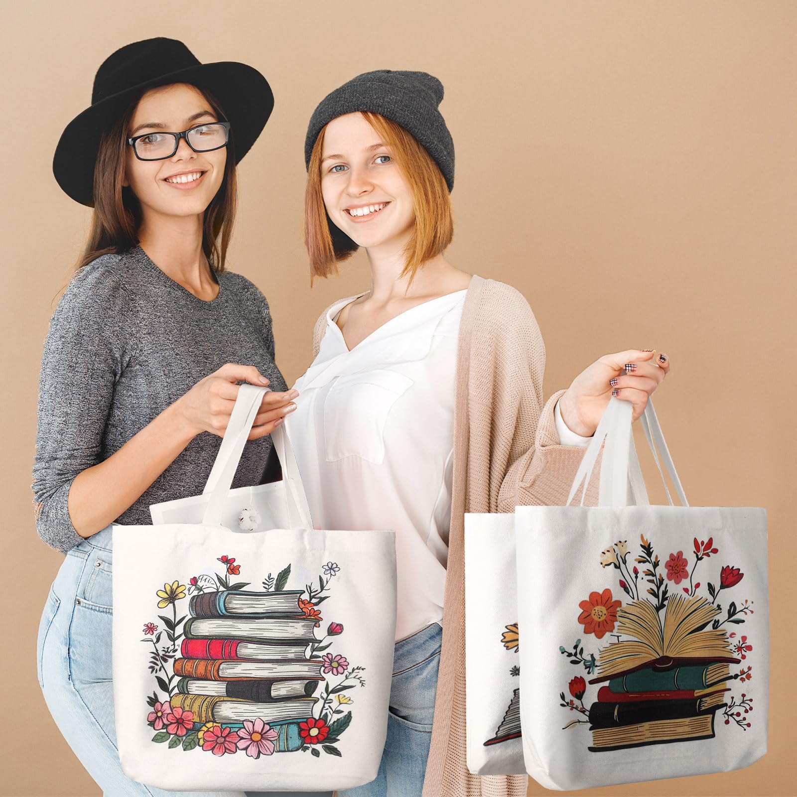 Bencailor 6 bolsas de lona de otoño a granel para Acción de Gracias para mujer, bolsas reutilizables para regalos de compras de comestibles