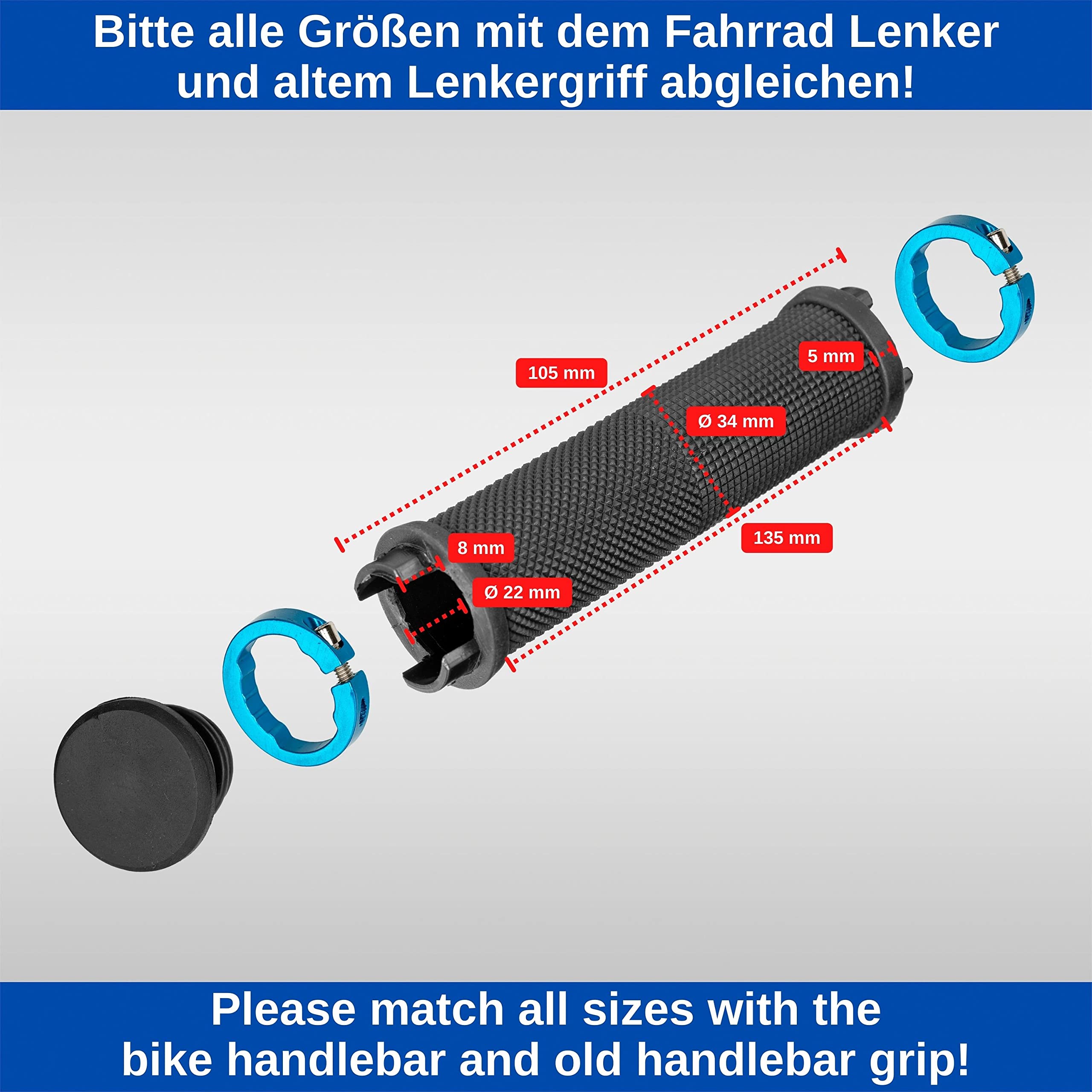 Manopole Per Bici Antiscivolo - Gomma TPR Con Anelli Alluminio Per MTB, Strada E City Bike - Foto 3