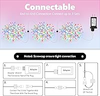 Vista 5 de iBaycon Luces de Navidad en Forma de Cadena, 20 pies de 240 LEDs Conectables, Luces de Flujo de Agua al Aire Libre Impermeables, 14 Modos de Cadena